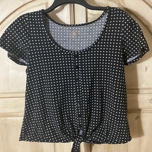 Black Polka Dot Top